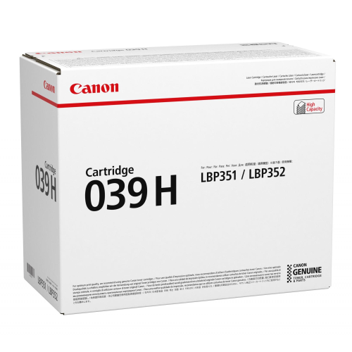 CANON 039 H TONER NERO PER imageCLASS LBP351dn, LBP351x, LBP352dn, LBP352x; i-SENSYS LBP351x, LBP352x; Satera LBP351i 25.000 PAG